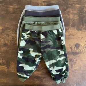 Gerber Camo, Green and Gray Fleece Jogger Sweatpants - Set of 4